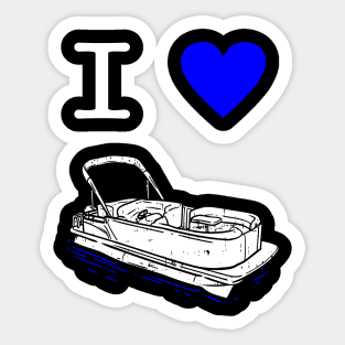 i love my pontoon boat captain gift Sticker